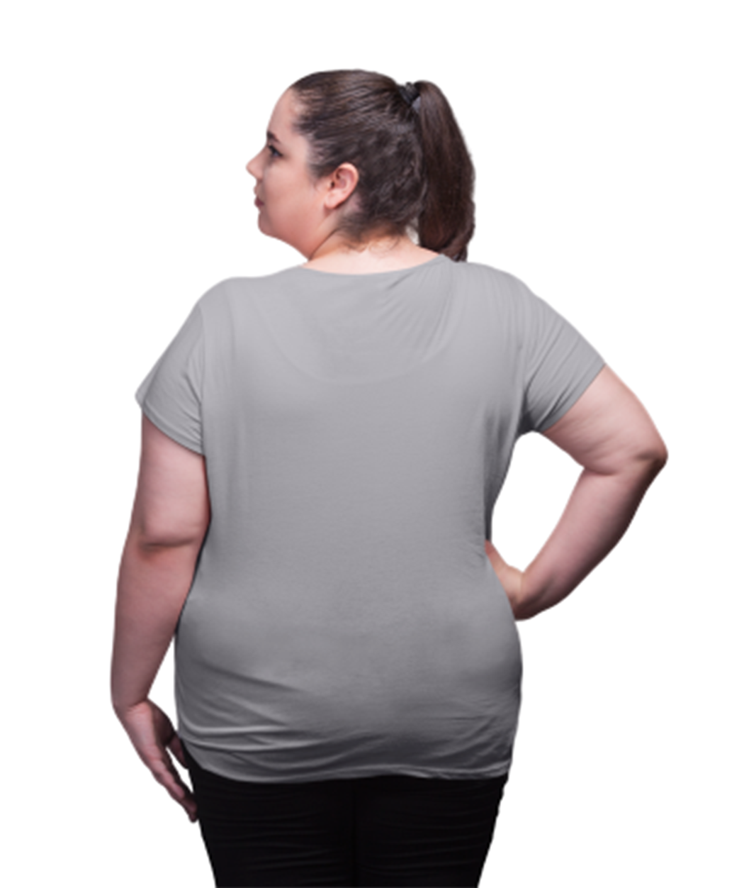 Women's Cotton Round Neck T-shirt - OM (GREY) | SIZE: S-32" TO 8XL-52"
