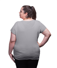 Women's Cotton Round Neck T-shirt - OM (GREY) | SIZE: S-32" TO 8XL-52"