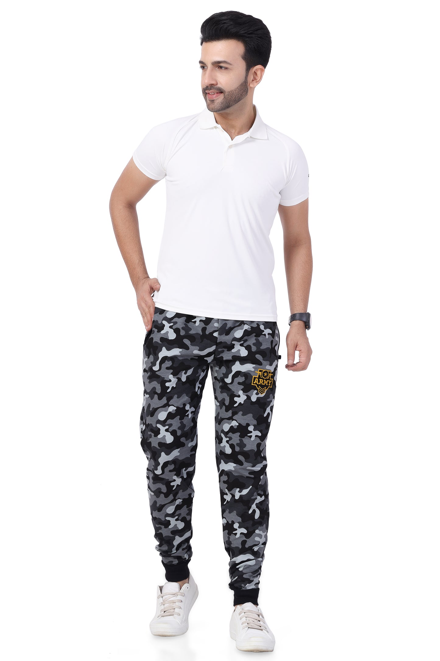 Neo Garments Men's Cotton Military Grey Camouflage Sweatpants | SIZE FROM M TO 7XL