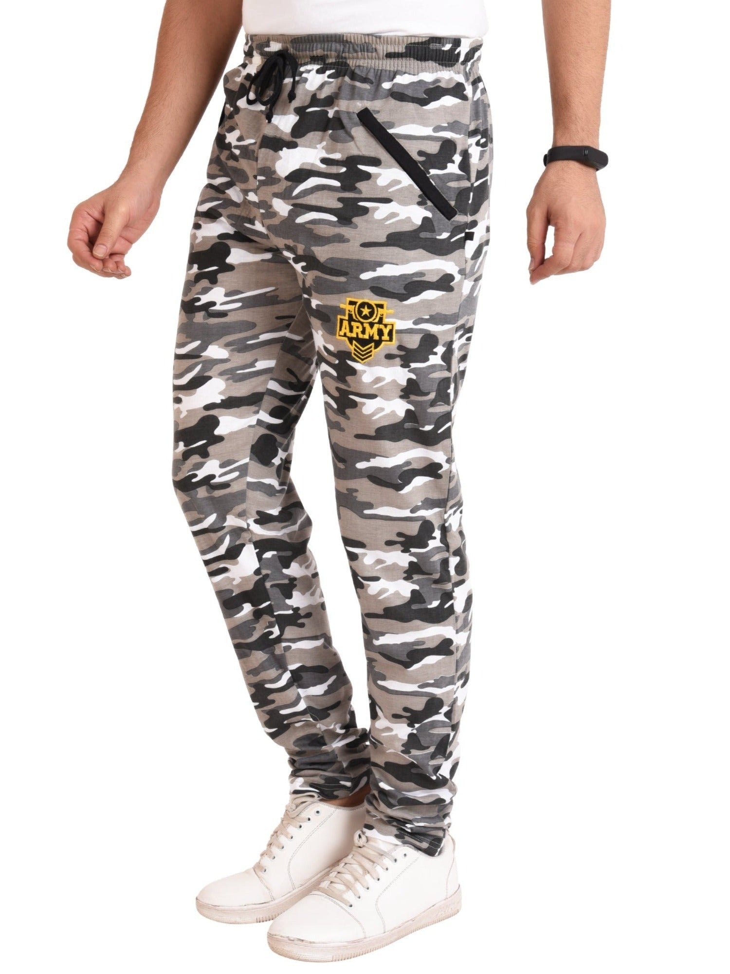 Mens Cotton Camouflage Track Pant  GREYWHITE  size from M TO 5XL   Neo Garments