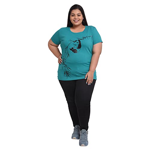 Women's Cotton Round Neck T-shirt - HANGING PANDA | SIZE FROM S-32" TO 3XL-42"