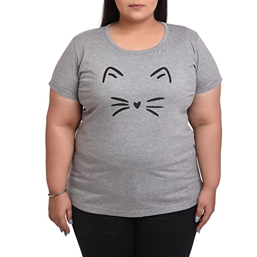 Women's Cotton Round Neck T-shirt - MEOW | SIZE FROM S-32" TO 8XL-52"