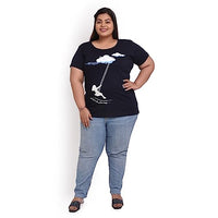 Women's Cotton Round Neck PLUS size T-shirt -SWING GOLDEN DAYS. | SIZE FROM S-32" TO 8XL-52"