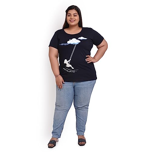 Women's Cotton Round Neck PLUS size T-shirt -SWING GOLDEN DAYS. | SIZE FROM S-32" TO 8XL-52"