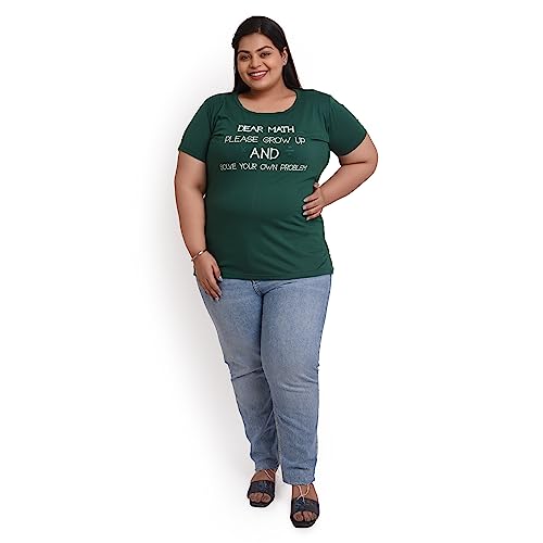 Women's Cotton Round Neck T-shirt - DEAR MATH PLEASE GROW UP AND SOLVE YOUR OWN PROBLEM. | SIZE FROM S-32" TO 8XL-52"