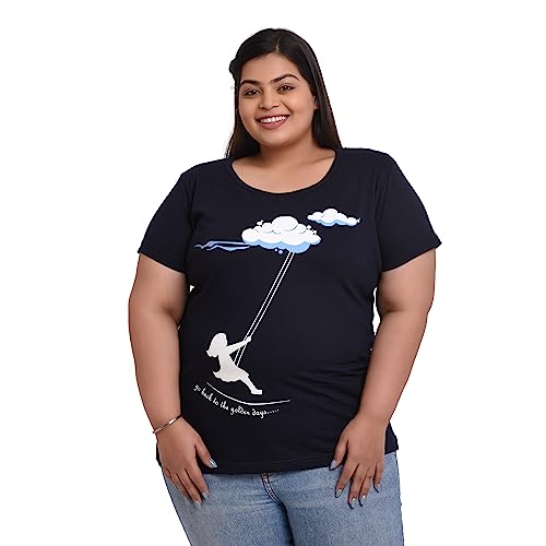 Women's Cotton Round Neck PLUS size T-shirt -SWING GOLDEN DAYS. | SIZE FROM S-32" TO 8XL-52"