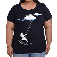 Women's Cotton Round Neck PLUS size T-shirt -SWING GOLDEN DAYS. | SIZE FROM S-32" TO 8XL-52"