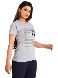 Women's Cotton Round Neck T-shirt - PANDA | SIZE FROM S-32" TO 8XL-52"