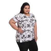 Women's Cotton Round Neck PLUS size All Over Print T-shirt | FLOWERS | SIZE FROM S-32" TO 8XL-52".