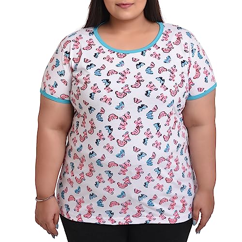 Women's Cotton Round Neck PLUS size T-shirt - BUTTERFLY. | SIZE FROM S - 32" TO 8XL - 52"