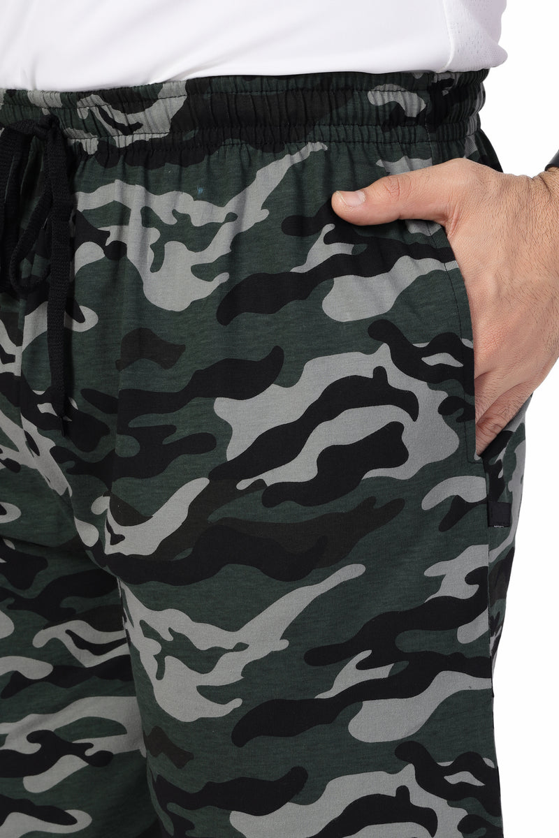 NEO GARMENTS Men’s Cotton Long Shorts | Camouflage Green | SIZES FROM M TO 7XL.