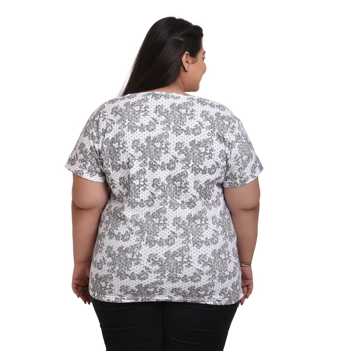 Women Cotton Round Neck T-Shirt - All Over Print | SIZE FROM 3XL-42" - 8XL-52"