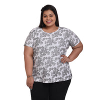 Women Cotton Round Neck T-Shirt - All Over Print | SIZE FROM 3XL-42" - 8XL-52"