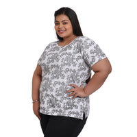 Women Cotton Round Neck T-Shirt - All Over Print | SIZE FROM 3XL-42" - 8XL-52"