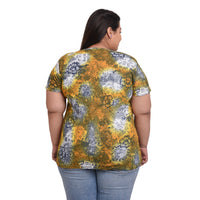 Women Cotton Round Neck T-Shirt - All Over Print | SIZE FROM 3XL-42" - 8XL-52"