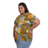 Women Cotton Round Neck T-Shirt - All Over Print | SIZE FROM 3XL-42" - 8XL-52"