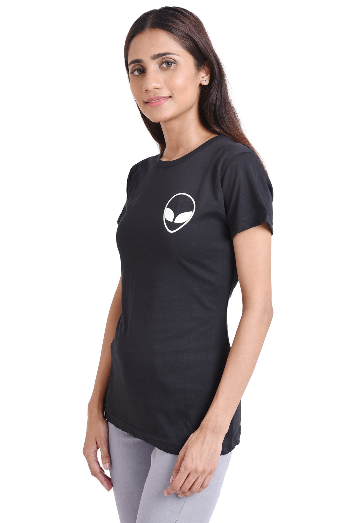 NEO GARMENTS Women's Cotton Round Neck T-shirt - ALIEN | SIZE FROM S-32" TO 3XL-42"