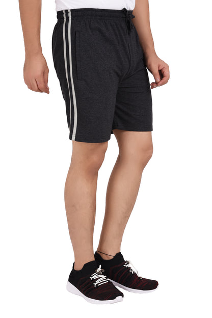 NEO GARMENTS Men’s Cotton Stripped Chain Pockets Long Shorts. | CARBON | SIZES FROM M TO 7XL.
