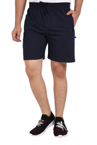 NEO GARMENTS Men’s Cotton Stripped Chain Pockets Long Shorts. | NAVY BLUE | SIZES FROM M TO 7XL.