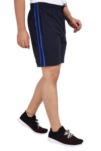 NEO GARMENTS Men’s Cotton Stripped Chain Pockets Long Shorts. | NAVY BLUE | SIZES FROM M TO 7XL.