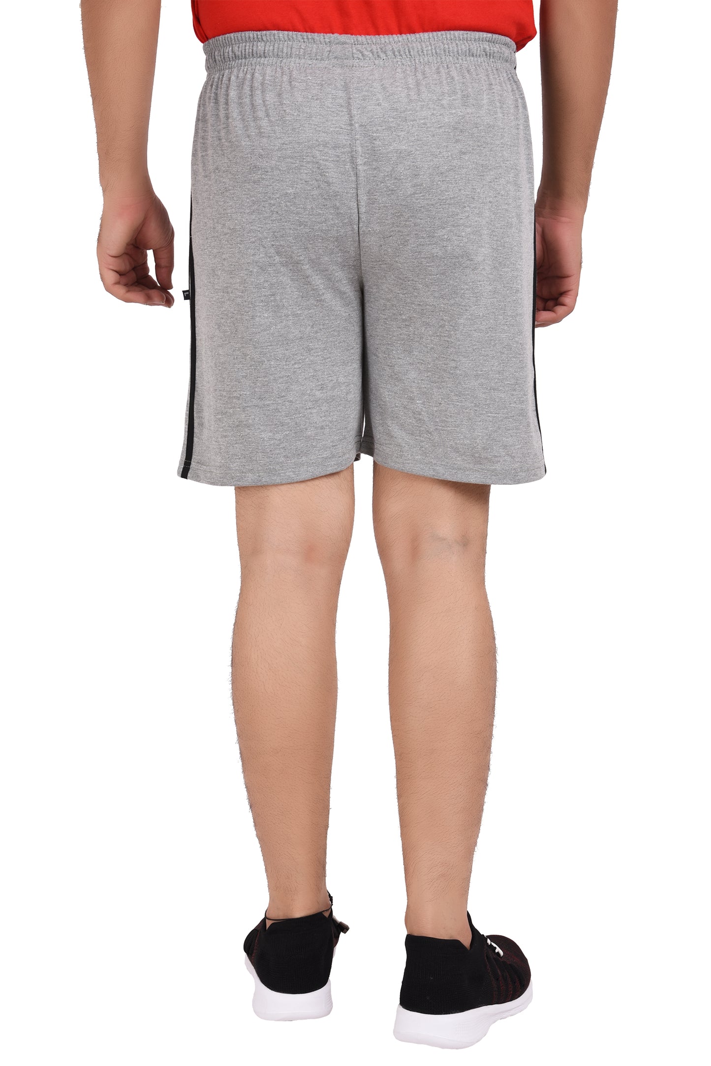 NEO GARMENTS Men’s Cotton Stripped Chain Pockets Long Shorts. | GREY | SIZES FROM M TO 7XL.