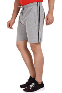 NEO GARMENTS Men’s Cotton Stripped Chain Pockets Long Shorts. | GREY | SIZES FROM M TO 7XL.