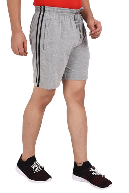 Men’s Cotton Stripped Chain Pockets Long Shorts , front view