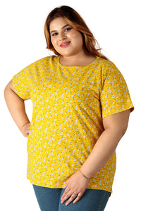 NEO GARMENTS Women's Cotton Round Neck PLUS size T-shirt . | SIZE FROM 3XL-42" - 8XL-52"