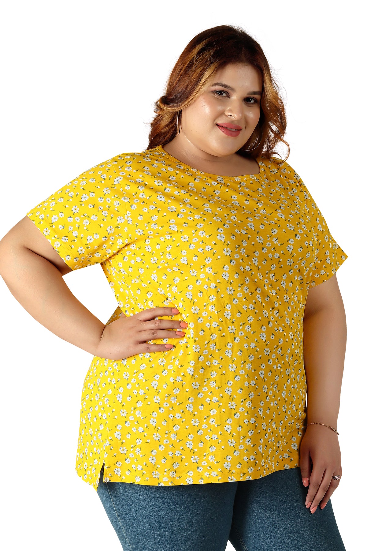 NEO GARMENTS Women's Cotton Round Neck PLUS size T-shirt . | SIZE FROM 3XL-42" - 8XL-52"