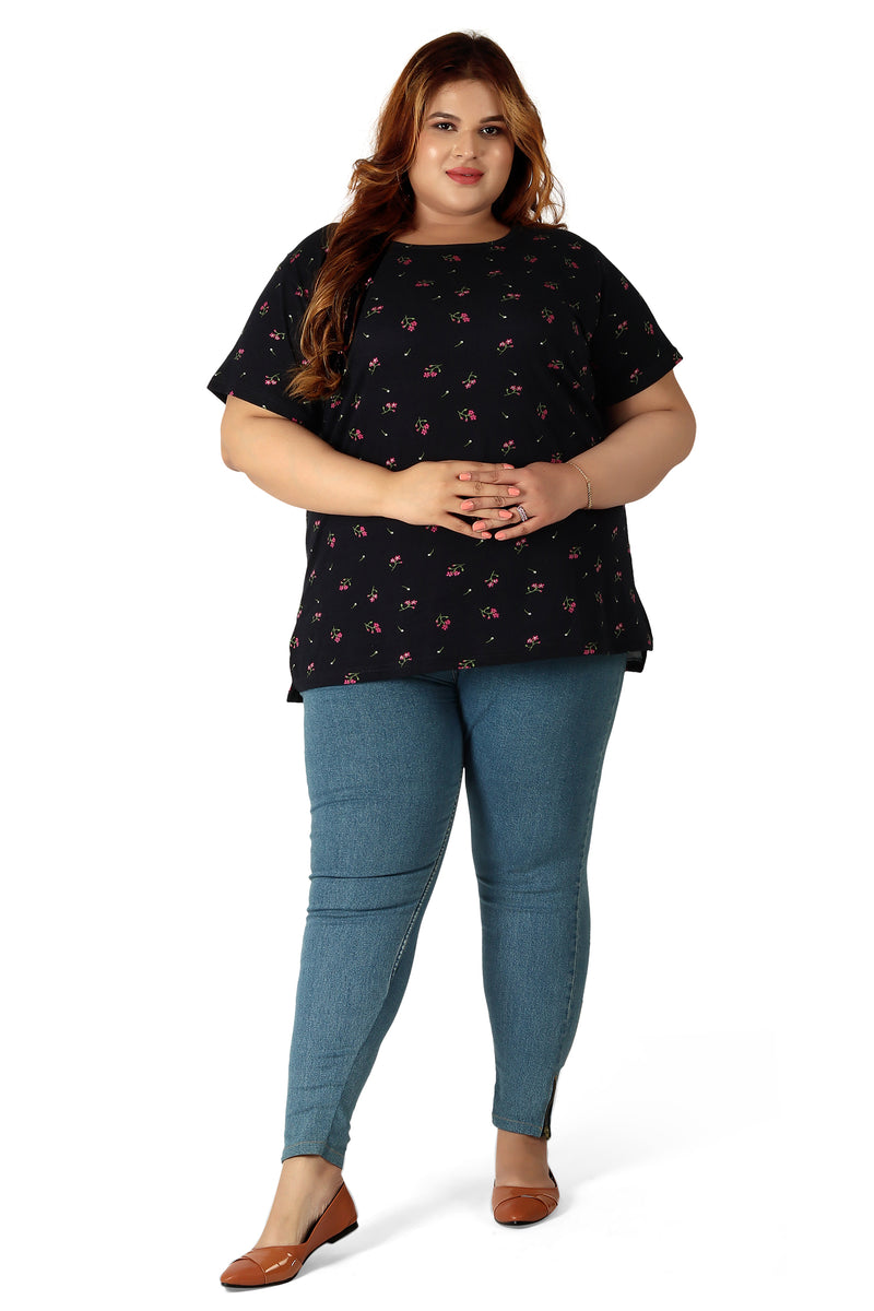 Women's Cotton Round Neck PLUS size T-shirt. | SIZE FROM 3XL-42" - 8XL-52"