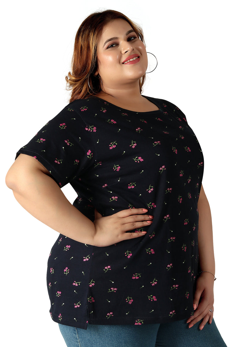 Women's Cotton Round Neck PLUS size T-shirt. | SIZE FROM 3XL-42" - 8XL-52"