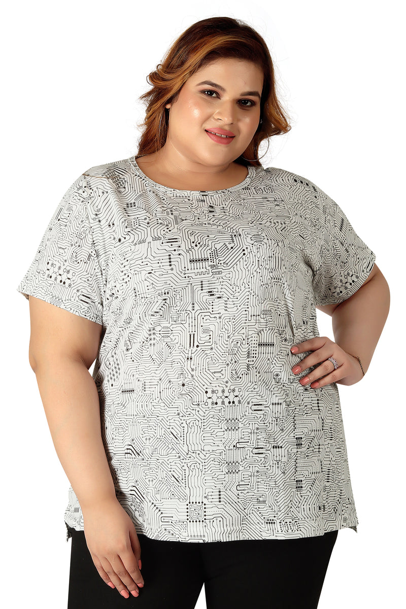 Women's Cotton Round Neck PLUS size T-shirt  | SIZE FROM 3XL-42" TO 8XL-52"