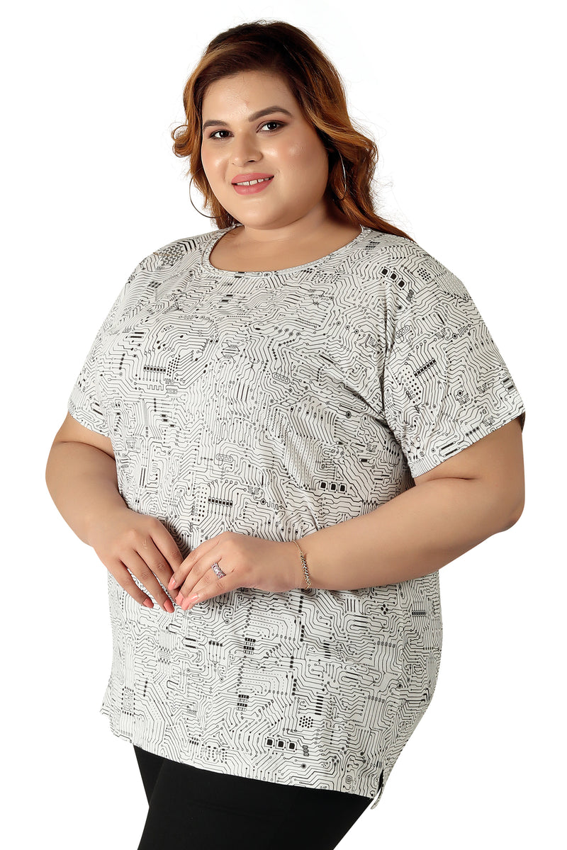 Women's Cotton Round Neck PLUS size T-shirt  | SIZE FROM 3XL-42" TO 8XL-52"