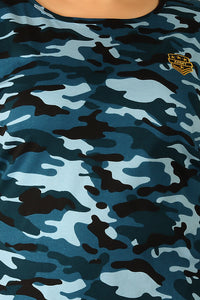 NEO GARMENTS Women's Cotton Round Neck PLUS size T-shirt -Camouflage-BLUE. | SIZE FROM 3XL-42" - 8XL-52"