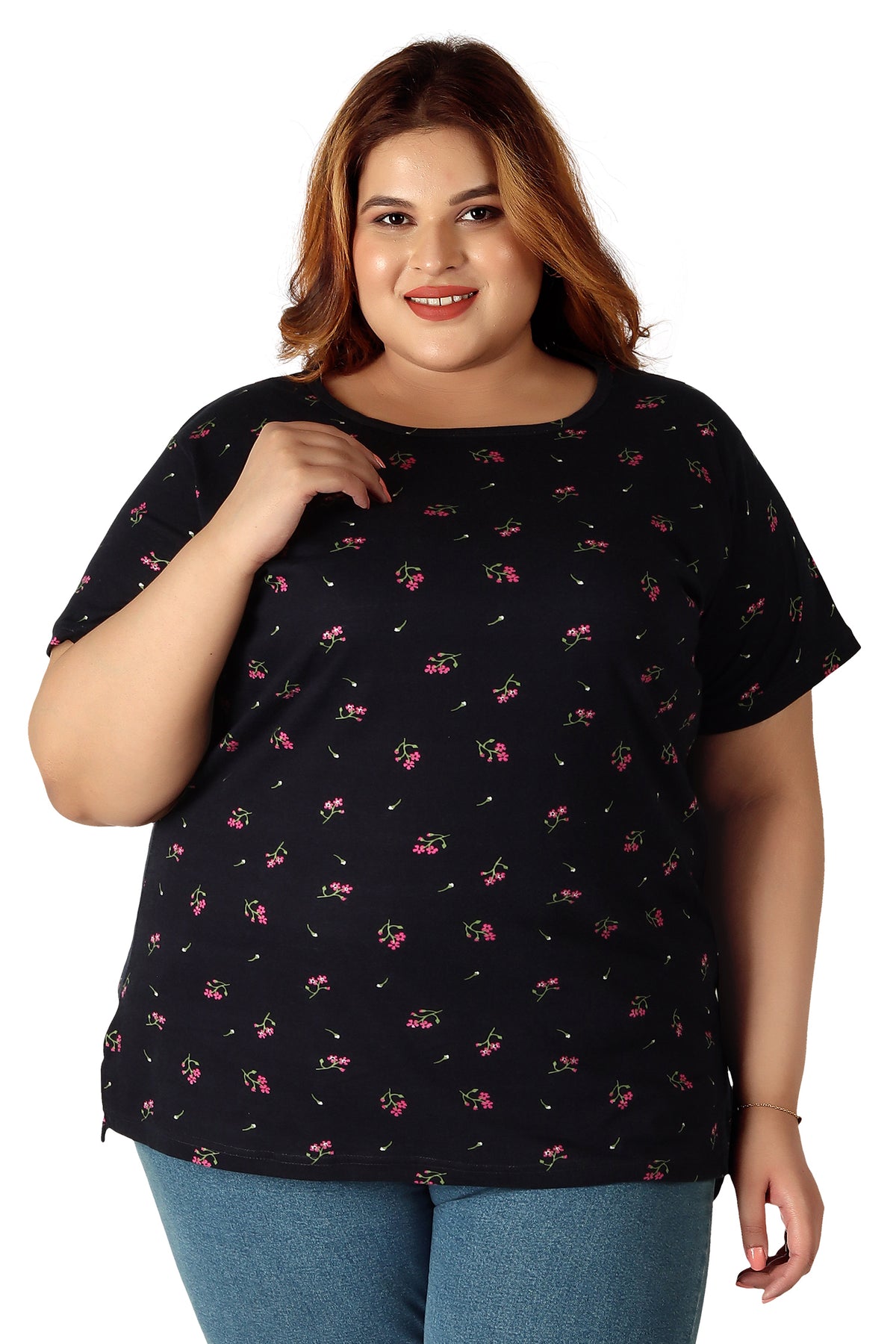 Women's Cotton Round Neck PLUS size T-shirt. | SIZE FROM 3XL-42" - 8XL-52"