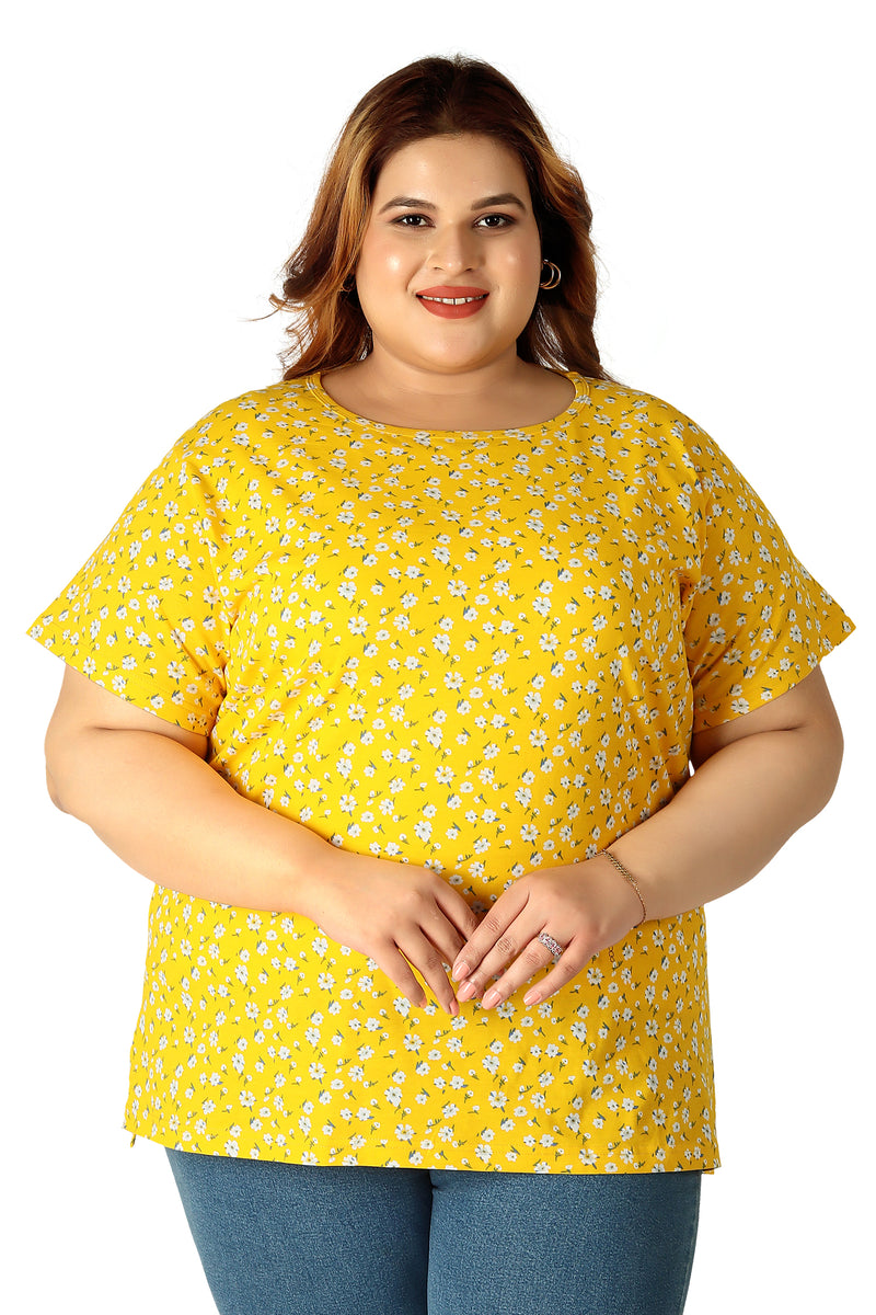 NEO GARMENTS Women's Cotton Round Neck PLUS size T-shirt . | SIZE FROM 3XL-42" - 8XL-52"