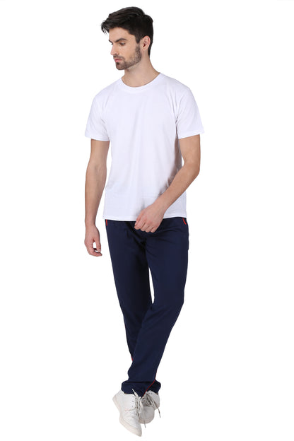 NEO GARMENTS Men's Cotton TRACK PANTS | NAVY BLUE | SIZES FROM M TO 9XL.