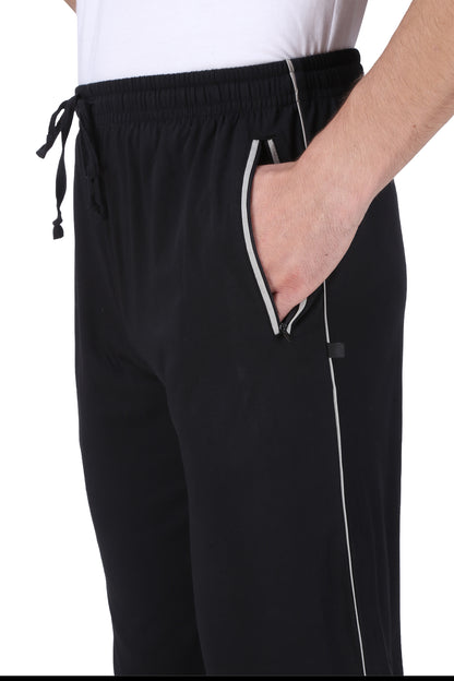 NEO GARMENTS Men's Cotton TRACK PANTS | BLACK | SIZES FROM M TO 9XL.