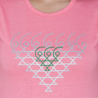 NEO GARMENTS Women's Cotton Round Neck T-shirt - SARASWATI YANTRA | SIZE FROM S-32" TO L-36"