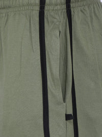 NEO GARMENTS Men’s Cotton Long Shorts. (stripe)  | OLIVE GREEN | SIZES FROM M TO 9XL.