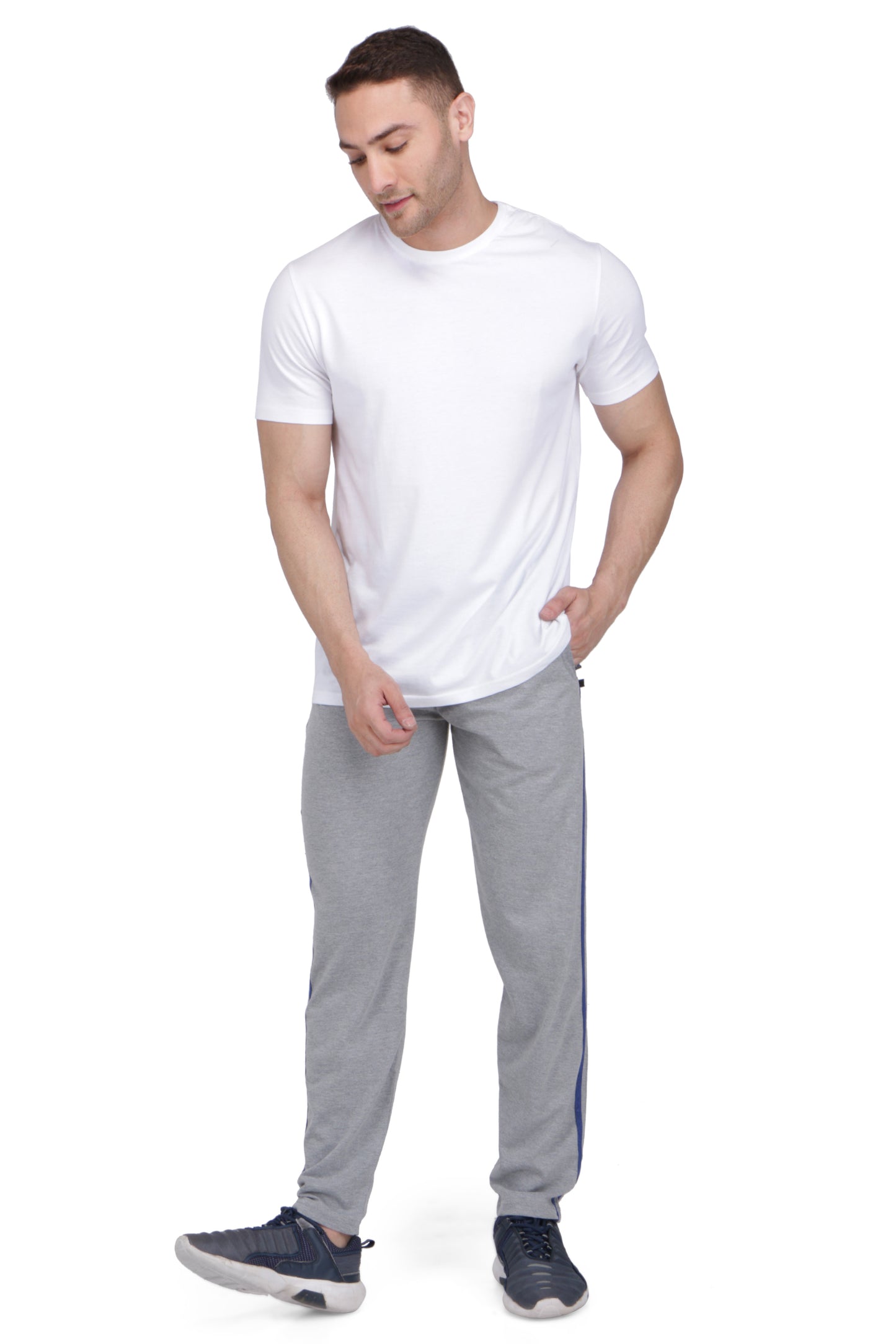 NEO GARMENTS Men's Cotton PATTI TRACK PANTS | GREY | SIZES FROM M TO 5XL.