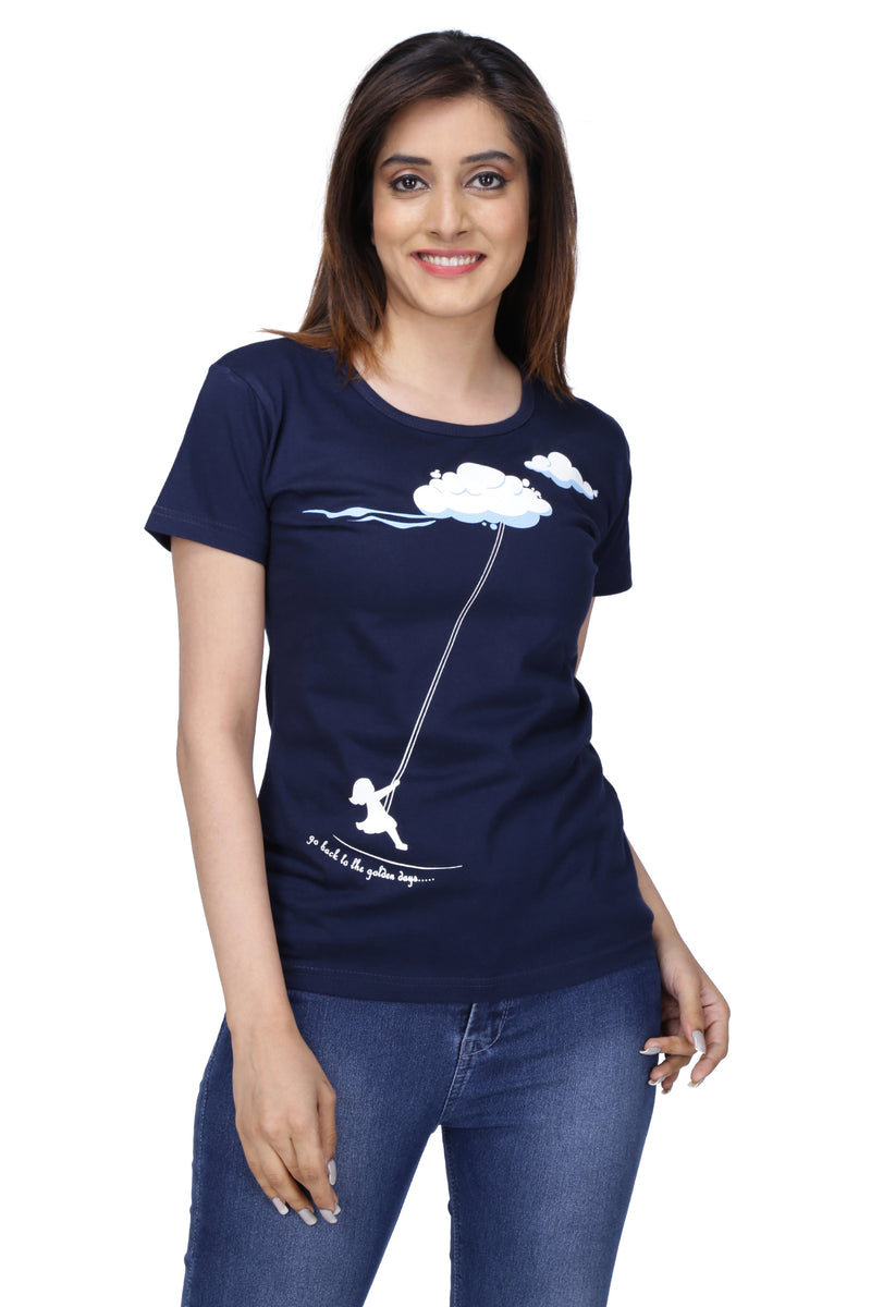 Women's Cotton Round Neck PLUS size T-shirt -SWING GOLDEN DAYS. | SIZE FROM S-32" TO 8XL-52"