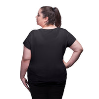 Women's Cotton Round Neck T-shirt - OM (BLACK) | SIZE: S-32" TO 8XL-52"