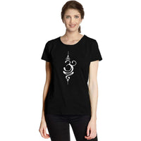 Women's Cotton Round Neck T-shirt - OM (BLACK) | SIZE: S-32" TO 8XL-52"