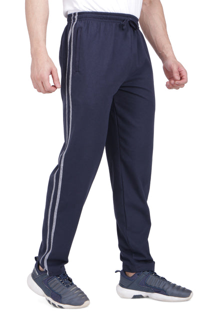 NEO GARMENTS Men's Cotton PATTI TRACK PANTS | NEVY BLUE | SIZES FROM M TO 5XL.