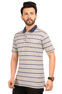 Men's Cotton Polo Neck Half Sleeve All Overl Print T-Shirt with Collar | SIZES FROM XS TO 2XL