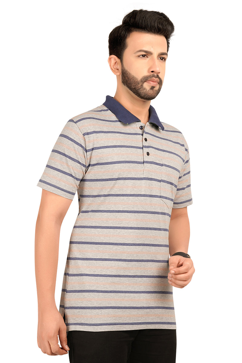 Men's Cotton Polo Neck Half Sleeve All Overl Print T-Shirt with Collar | SIZES FROM XS TO 2XL