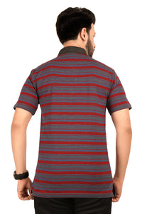 Men's Cotton Polo Neck Half Sleeve All Overl Print T-Shirt with Collar | SIZES FROM XS TO 2XL