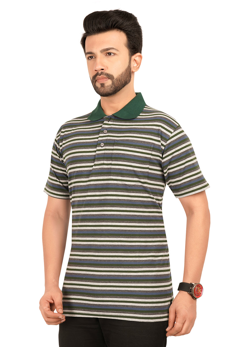 Men's Cotton Polo Neck Half Sleeve All Over Print T-Shirt with Collar | SIZES FROM XS TO 2XL