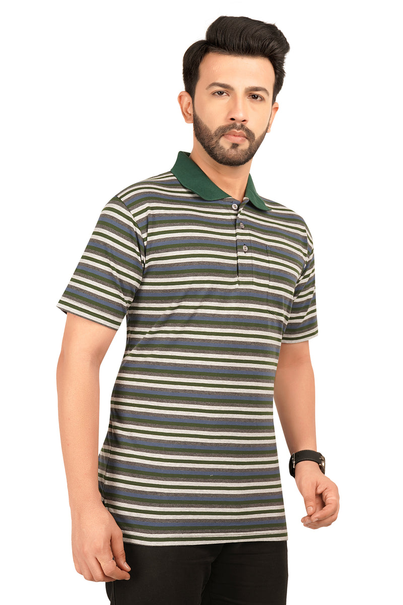 Men's Cotton Polo Neck Half Sleeve All Over Print T-Shirt with Collar | SIZES FROM XS TO 2XL